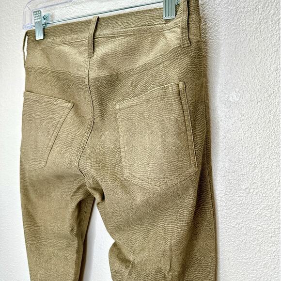 Caribbean Queen Muted Yellow Gray Snakeprint Front Zip Button Jeggings S - Picture 7 of 12